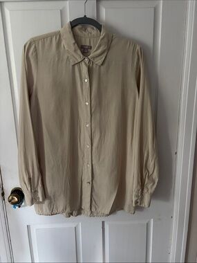J Jill women’s tan button down blouse